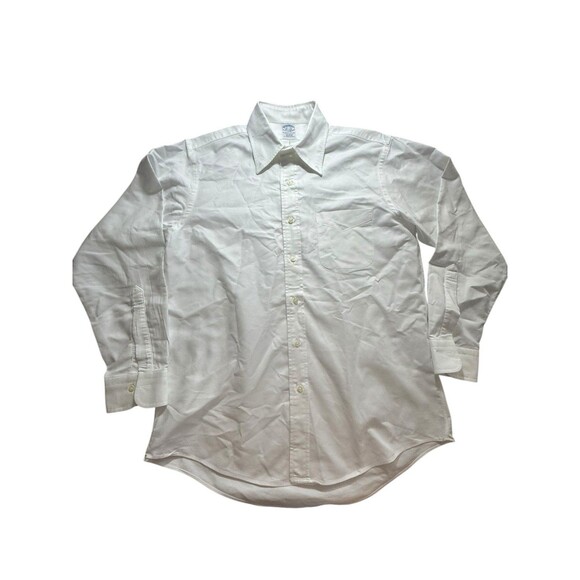 Brooks Brothers Slim White Button Down Shirt Men's Size Large 16.5-33 USA - Picture 1 of 12